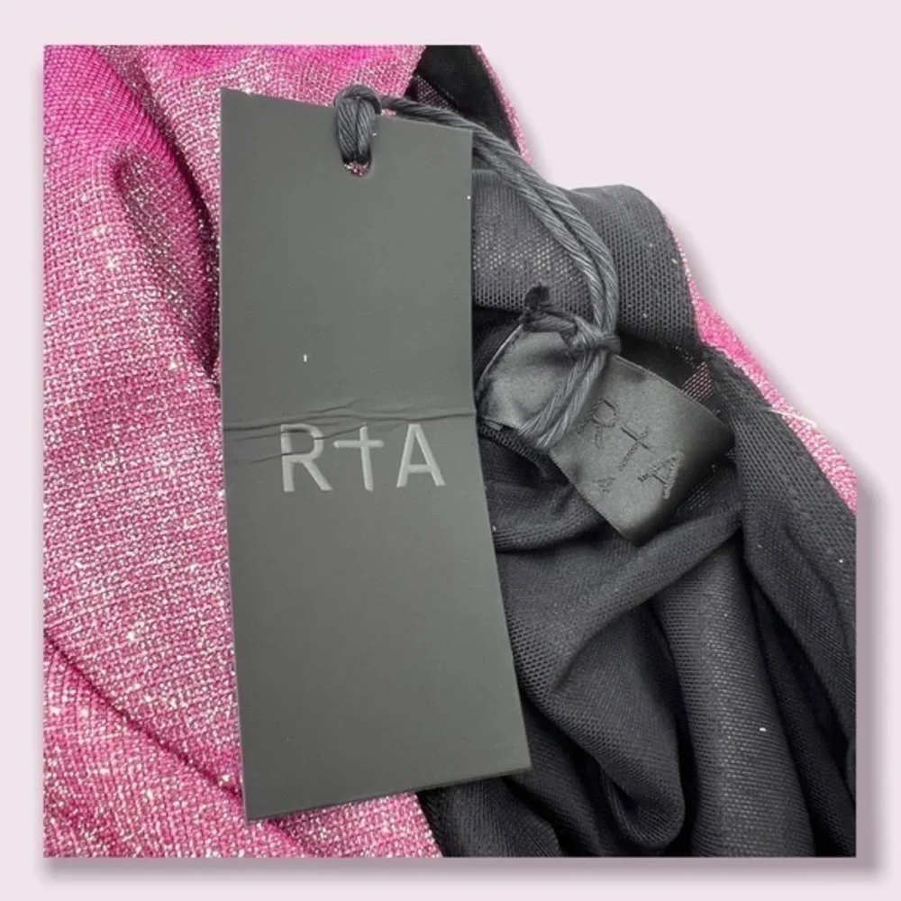 New RtA Harper Dress Disco Pink Metallic Long Sleeve Mini Dress Revolve Size 4
